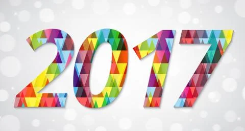 Abstract polygonal background with text and 2017 Ilustração Stock
