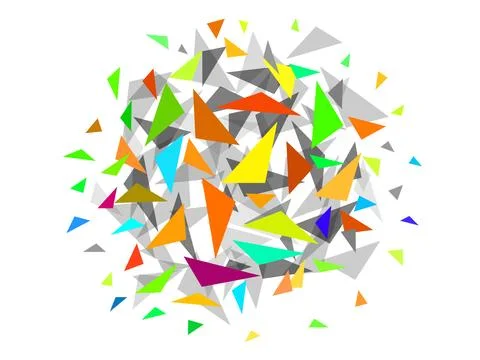 Abstract polygonal ball. Explosion of chaotic triangles. Vector background イラスト素材