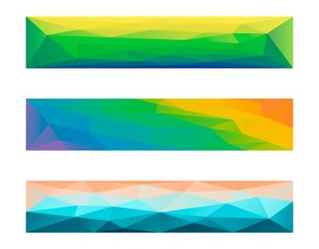 Abstract polygonal banner set. Vector illustration. 스톡 일러스트