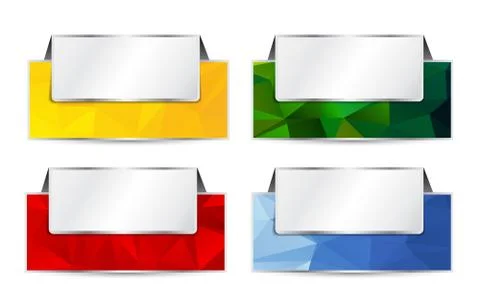 Abstract polygonal banners set Illustrazione stock