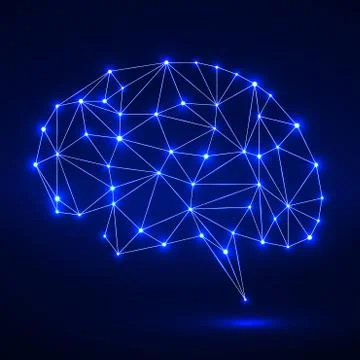 Abstract polygonal brain Stock Illustration