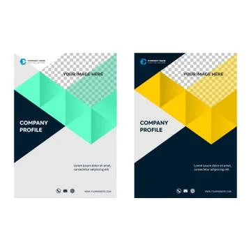 Abstract polygonal brochure template design Stock Illustration