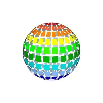 Abstract polygonal broken sphere. 3d Vector colorful illustration. Stock Illustration