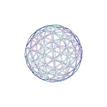 Abstract polygonal broken sphere. Isolated on white background.Vector illustr Stock Illustration