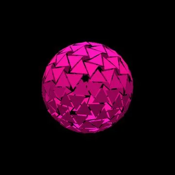 Abstract polygonal broken sphere.Isolated on black background.Vector illustra Stock Illustration