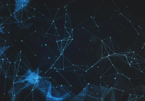 Abstract polygonal dark blue space low poly background Illustrazione stock