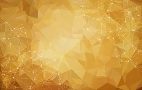 Abstract polygonal Dark Brown background. Triangular tech background with con Illustrazione stock