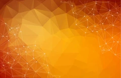 Abstract polygonal Dark orange background. Triangular tech background with co Illustrazione stock