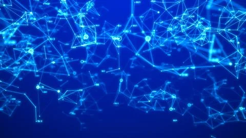 Abstract polygonal with data network digital technology background Illustrazione stock