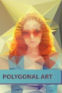 Abstract polygonal face. Triangles portrait for your design. Geometrical lines Illustrazione stock