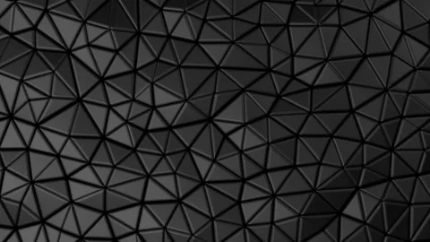 Abstract polygonal geometric animation of waving surface. Dark stylish backdrop. Stock Footage 157926978