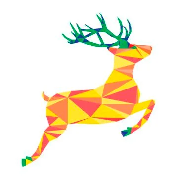 Abstract polygonal geometric deer. Triangle low poly animal . Nature wildlife Stock Illustration