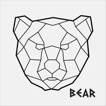 Abstract polygonal Geometric head of a Bear Vector Stock Illustration