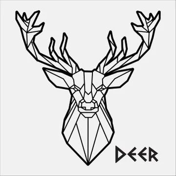 Abstract polygonal Geometric head of a Deer Vector Stock Illustration