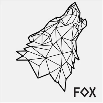 Abstract polygonal Geometric head of a Fox 03 Vector Stock Illustration