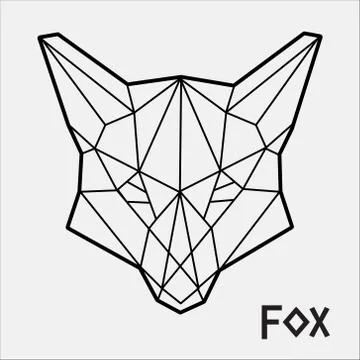 Abstract polygonal Geometric head of a Fox 02 Vector Stock Illustration