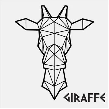 Abstract polygonal Geometric head of a Giraffe Stock Illustration