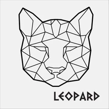 Abstract polygonal Geometric head of a LeoPard Vector Stock Illustration