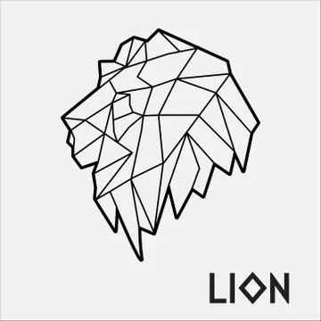 Abstract polygonal Geometric head of a Lion Vector Stock Illustration