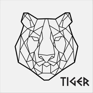 Abstract polygonal Geometric head of a Tiger Vector Stock Illustration