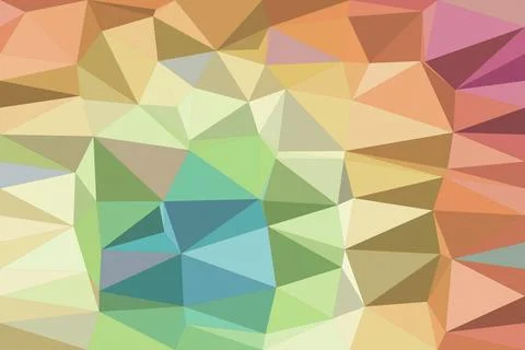 Abstract polygonal geometric pattern in pastel green, blue, and peach creat.. Stock Illustration