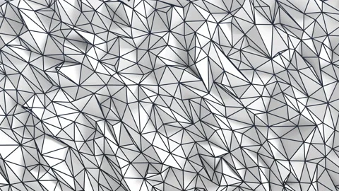 Abstract Polygonal Geometric Surface Loop  White Stock Footage 159060014