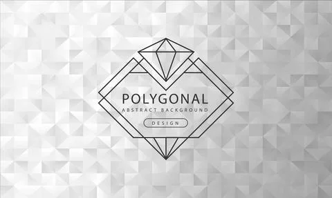 Abstract polygonal gray white background texture, gray white textured, banner Stock Illustration