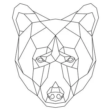 Abstract polygonal head of bear. Geometric vector illustration. Stock Illustration