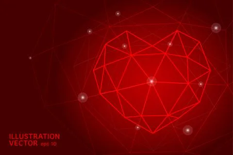 Abstract polygonal heart Stock Illustration