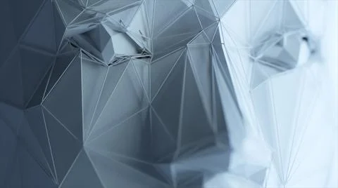Abstract polygonal human face, artificial intelligence concept 3d illustratio Stock Photos