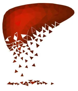 Abstract polygonal image of a sick, decaying liver. Stock Illustration