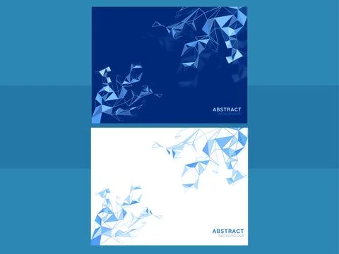 Abstract Polygonal Lines Background In Blue And White Color Option. Illustrazione stock