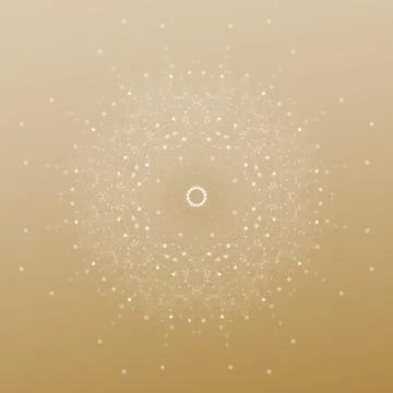 Abstract polygonal low poly backdrop with connecting dots and lines, mandala on Stock Illustration