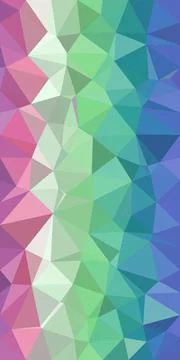 Abstract polygonal low-poly gradient background with pink, green, and blue .. 스톡 일러스트