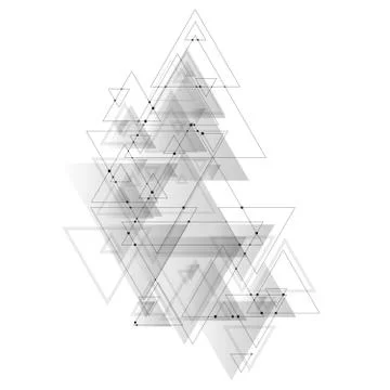 Abstract polygonal low poly vector background with gray triangles, connecting Stock Illustration