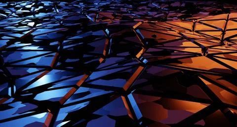 Abstract polygonal mosaic background consisting of triangles. 3D Rendering. Stock Photos
