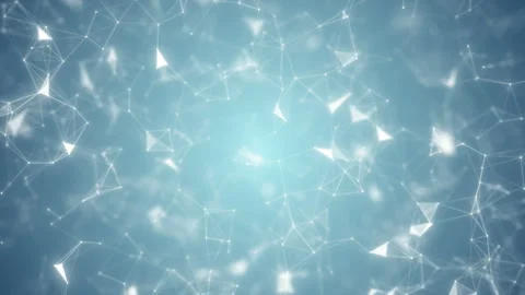 Abstract polygonal neon blue surface. Plexus structure evolving in organic Stock Footage 114058575