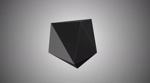 Abstract Polygonal or Lowpoly Style Black Sphere made From a Triangular. 4K Stock Footage 48867576
