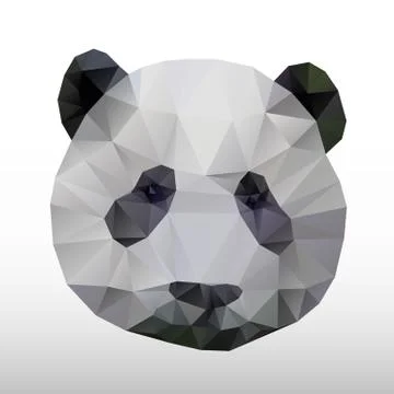Abstract polygonal panda Stock Illustration