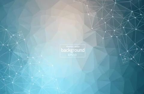 Abstract polygonal Pastel background with connected dots and lines, connectio Illustrazione stock