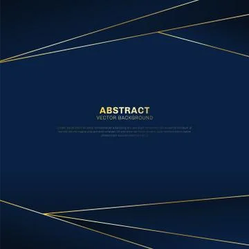 Abstract polygonal pattern luxury on dark blue header background with golden Stock Illustration