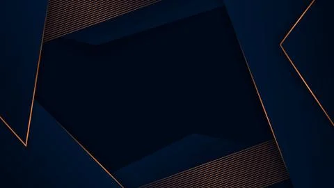 Abstract polygonal pattern luxury dark blue with gold Stock Illustration