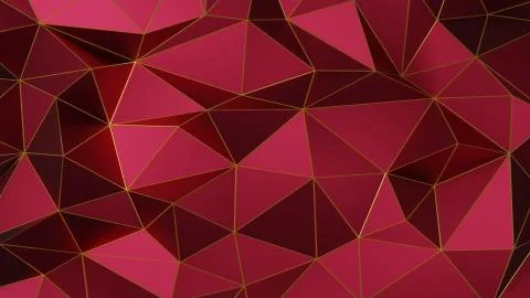 Abstract polygonal pattern luxury dark red with gold Stock Illustration
