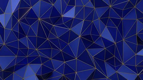 Abstract polygonal pattern luxury dark blue with gold Stock Illustration