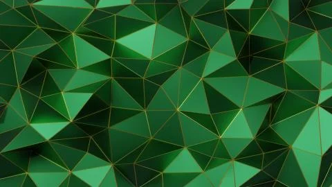 Abstract polygonal pattern luxury dark green with gold Stock Illustration