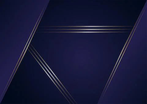 Abstract polygonal pattern luxury golden line with dark blue template Illustrazione stock