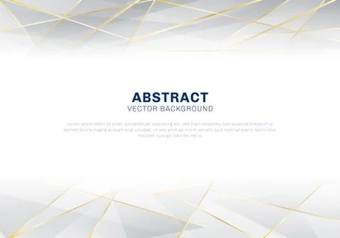 Abstract polygonal pattern luxury on white and gray header background with go Stock Illustration