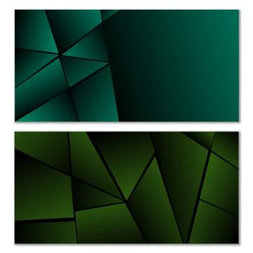 Abstract polygonal pattern. Set of two dark gradient polygonal backgrounds. B Stock Illustration