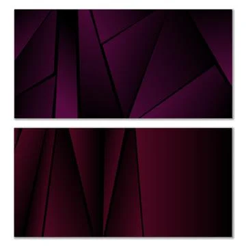 Abstract polygonal pattern. Set of two dark gradient polygonal backgrounds. B Stock Illustration