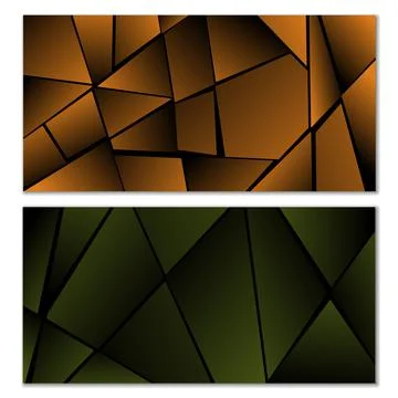 Abstract polygonal pattern. Set of two dark gradient polygonal backgrounds. B 스톡 일러스트